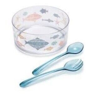 The Cellar Acrylic Salad Bowl with Servers NEW